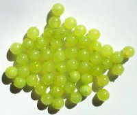 50 8mm Translucent Dyed & Coated Pea Green Round Beads